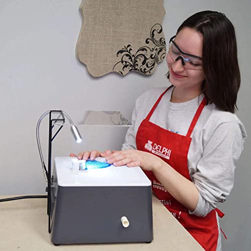 Delphi Glass Ultimate Stained Glass Start-Up | Includes Colorful Stained Glass, Glass Grinder, Tools and Supplies