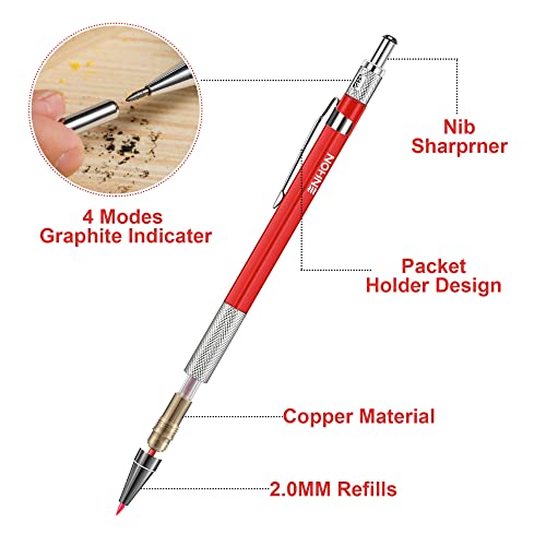 Mechanical Carpenter Pencils with Sharpener and Refills