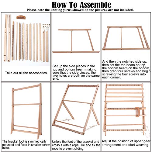 Traditional Wooden Weaving Loom with Stand