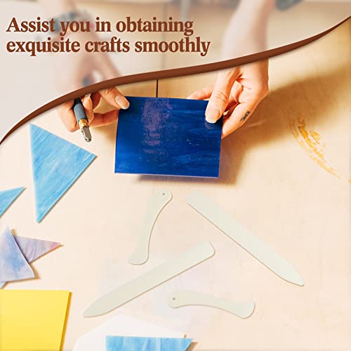 Stained Glass Tools 4 Pieces FID Stained Glass Plastic Burnisher Flat Stained Glass Foil Holder Stained Glass Supplies for Stained Glass Work DIY Handicrafts