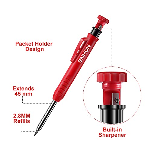 Mechanical Carpenter Pencils with Sharpener and Refills