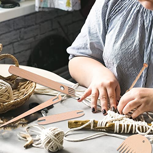 12-Piece Wooden Weaving Tool Kit for DIY Crafts