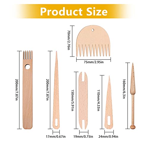 12-Piece Wooden Weaving Tool Kit for DIY Crafts