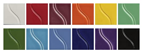 12 Assorted Colors, 4 oz. True Flow Gloss Glazes