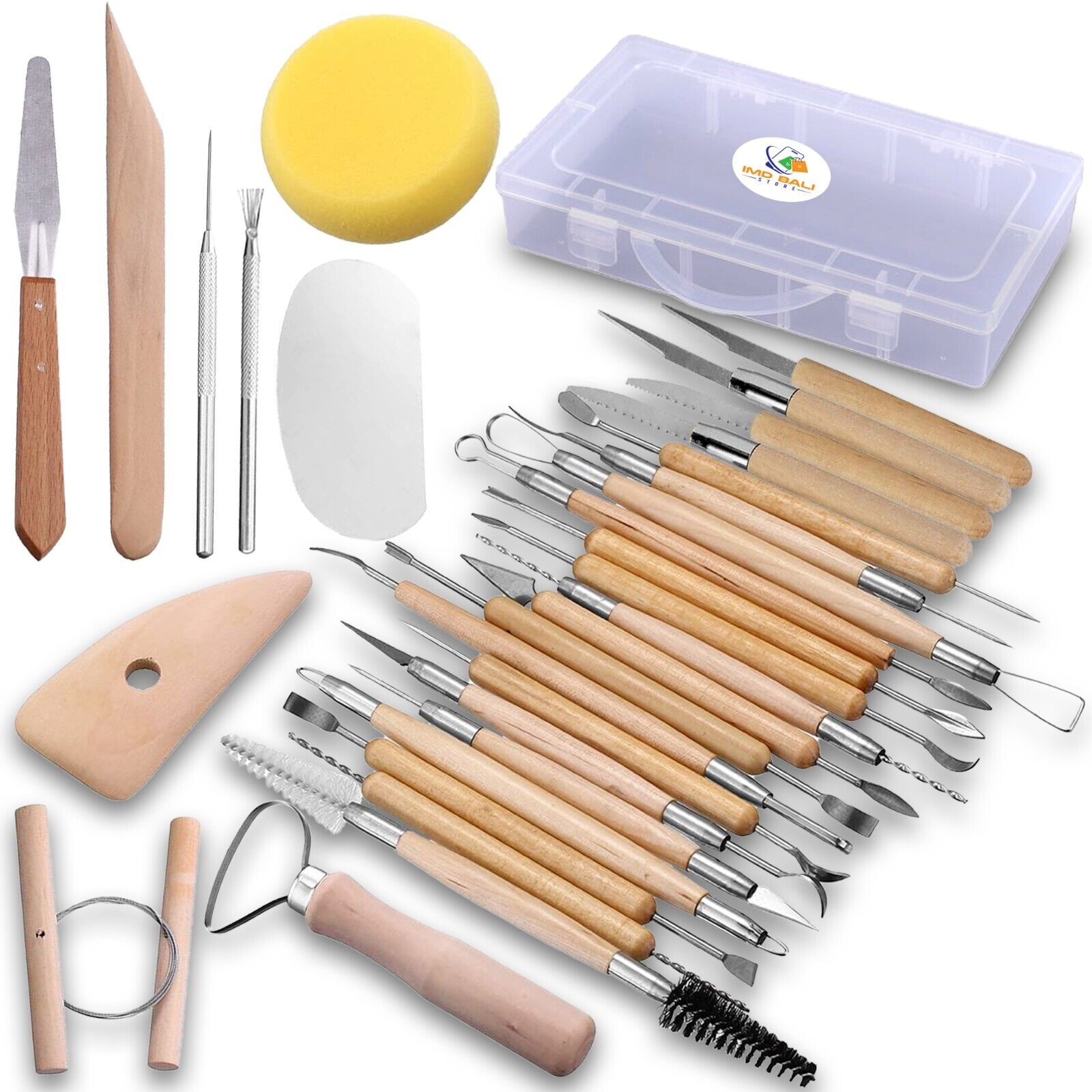 30-Pc Ceramic & Polymer Clay Sculpting Set