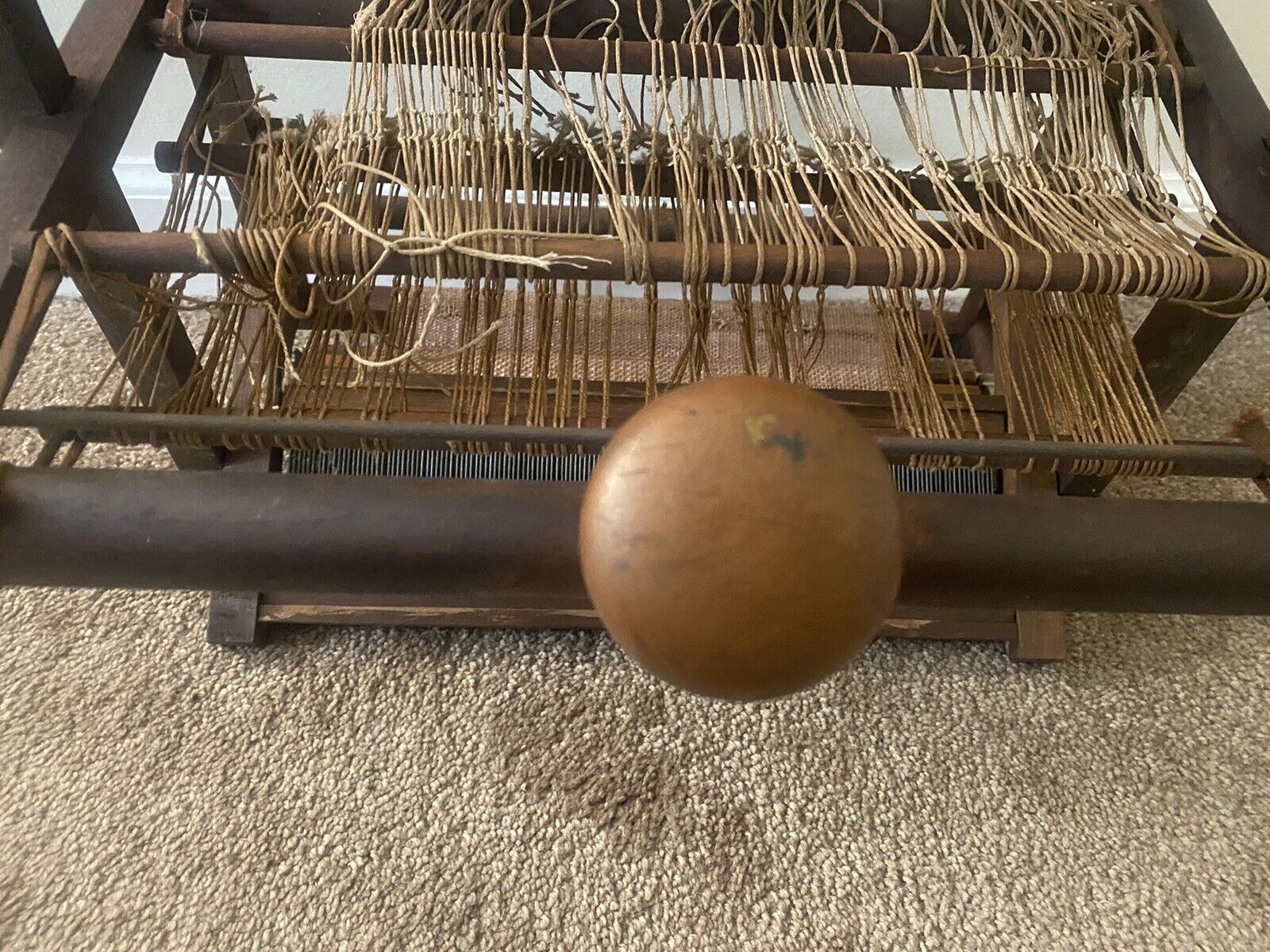 Antique Rug Weaving Loom, 15.5" x 14.5