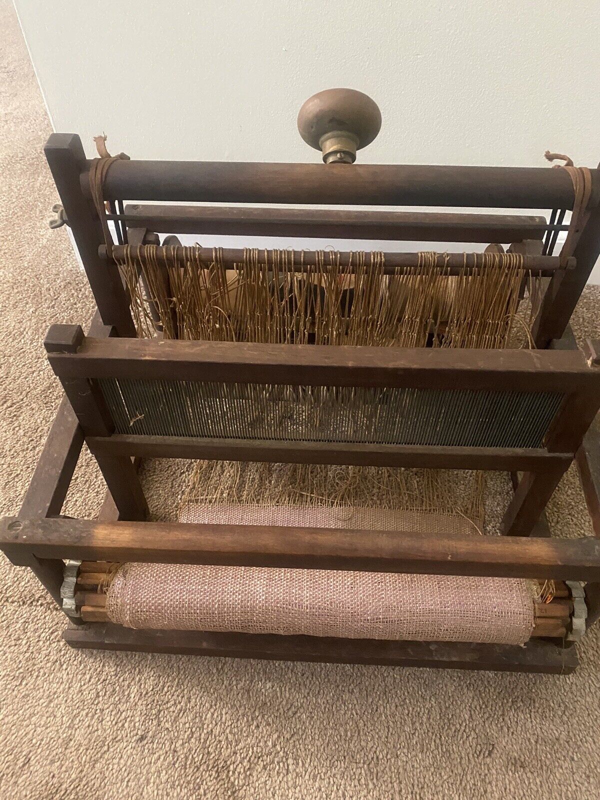 Antique Rug Weaving Loom, 15.5" x 14.5