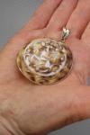 2.5" Italian-Carved Tiger Eye Floral Pendant