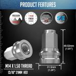 32 Pcs Chrome Lug Nuts for Ford Trucks