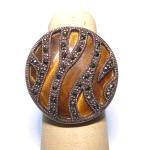 Vintage Sterling Silver Tigers Eye Swirl Ring 5.5