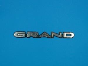 Vintage Grand Emblem Badge Chrome Metal Trim