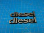 Vintage Diesel Chrome Car Emblem Badge Set