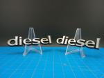Vintage Diesel Chrome Car Emblem Badge Set
