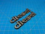 Vintage Diesel Chrome Car Emblem Badge Set
