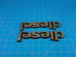 Vintage Diesel Chrome Car Emblem Badge Set
