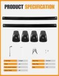 Heavy Duty Lockable Roof Rack Cross Bars for Hyundai Palisade