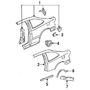 Honda OEM Right Rear Outer Panel 04632-SR8-A00ZZ