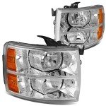 Chrome Amber Headlights for 07-14 Silverado Models
