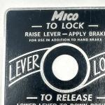 MICO Vintage Lever Lock Indicator Plate OEM Parts