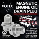 USA-Made M14 Magnetic Oil Drain Plug - Fits Many