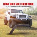 Front Right Fender Flare for 2007-2018 Jeep Wrangler
