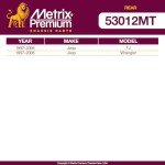 Metrix Rear Track Bar for Jeep TJ/Wrangler