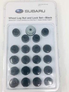 Subaru Wheel Lug Nut & Lock Set - Black