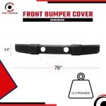 Front Bumper Cover for 2007-2018 Jeep Wrangler JK