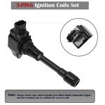 Ignition Coil Pack & Spark Plugs Set for Nissan