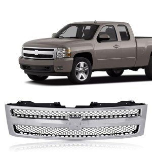 Front Chrome Black Grille for 2007-2013 Silverado