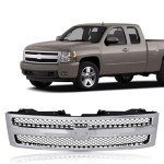 Front Chrome Black Grille for 2007-2013 Silverado
