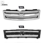 Front Chrome Black Grille for 2007-2013 Silverado