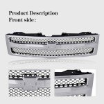 Front Chrome Black Grille for 2007-2013 Silverado