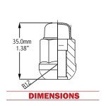 OEM 12x1.5 Ball Seat Lug Nuts Set of 20