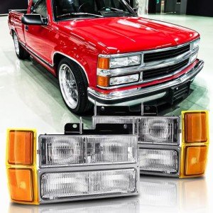 Chrome OEM Headlights and Bumper Lamps for Chevy