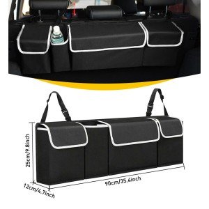 Oxford Back Seat Cargo Storage Organizer - Black