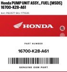 Honda Fuel Pump 16700-K28-A61 OEM Replacement