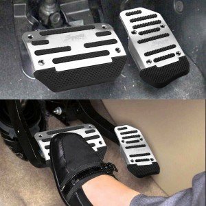 Silver Non-Slip Automatic Gas Brake Pedal Cover