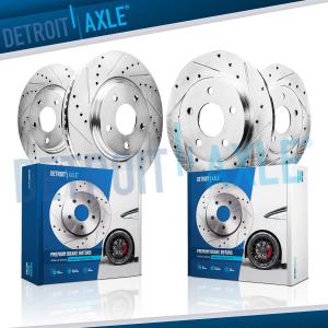 Front and Rear Drilled Brake Rotors Kit for Subaru