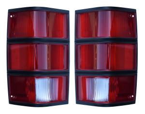 Black Trim Taillight Pair for 86-92 Jeep Comanche