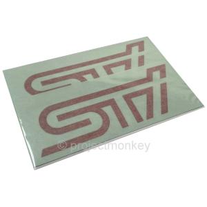 Subaru STi Logo Decal Set Cherry Red Pair