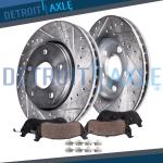 Front Drilled Rotors and Brake Pads Kit for Jeep TJ