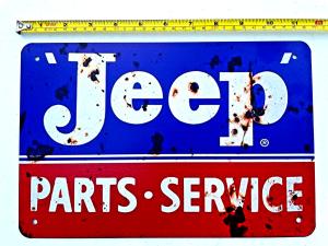 Jeep Parts Service Metal Sign for Mancave