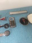 Vintage Car Parts Lot: Mirrors, Emblems, Locks, Cranks