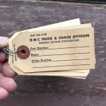 GMC Truck Parts Tags Set - Paper with Wire