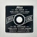 MICO Vintage Lever Lock Indicator Plate OEM Parts