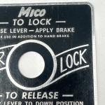 MICO Vintage Lever Lock Indicator Plate OEM Parts