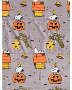 Peanuts Happy Halloween Gray Throw Blanket 50x70