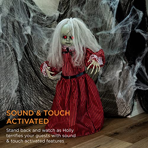 Creepy Sound-Activated Animatronic Halloween Doll