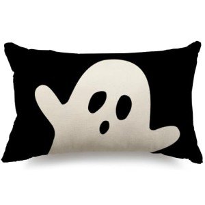 Boo Ghost Lumbar Pillow Cover for Halloween Decor